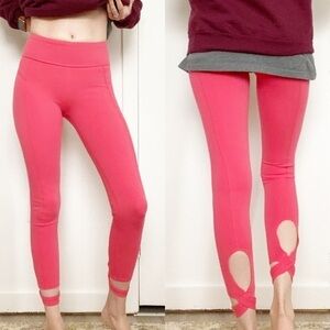 Free People Movement‎ neon coral wrap leggings XS